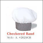 Traditional Chef Hat - Checkered Band