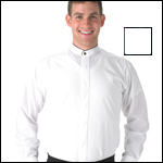 Banded Collar Tuxedo Shirt - White